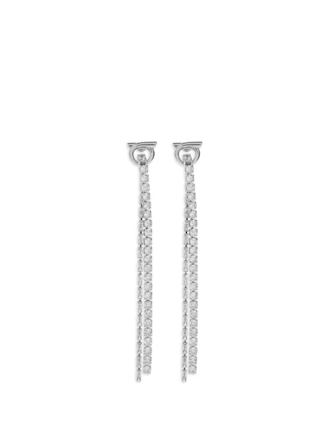 Ferragamo Gancini crystal-embellished drop earrings Silver 795257