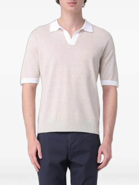 Eleventy contrast-trim polo shirt Neutrals M76MAGM39MAG0M017