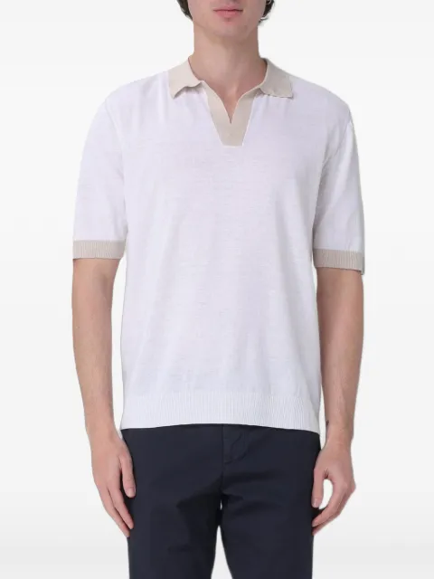 Eleventy contrast-collar knitted polo shirt White M76MAGM39MAG0M017