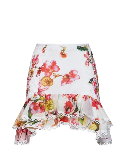 Charo Ruiz Ibiza floral-print ruffled skirt White 265400WHITEBLISS