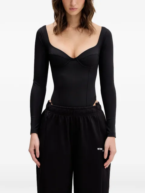 VETEMENTS sweetheart-neck bodysuit Black WE76BD408B