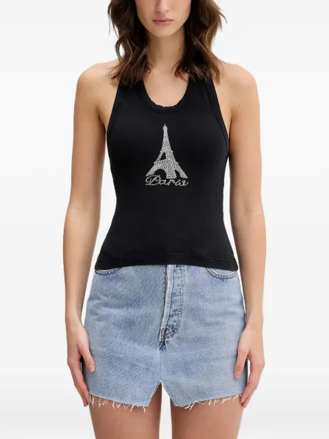 VETEMENTS crystal-embellished tank top Black WE76TT522B