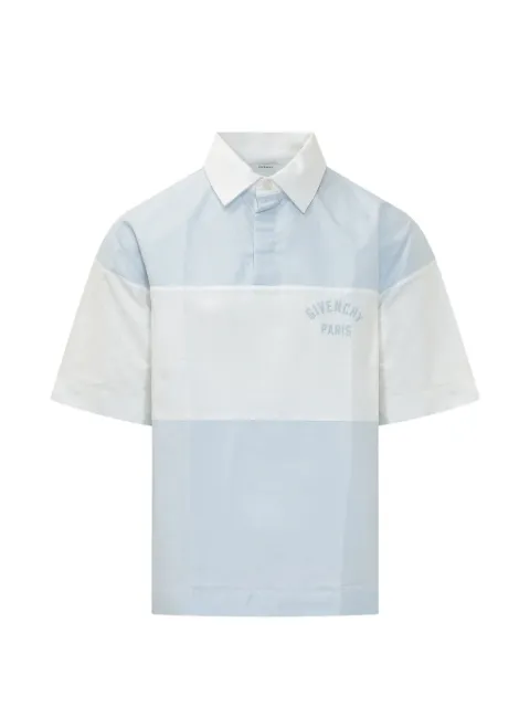 Givenchy logo-embroidered cotton polo shirt Blue BM619Q16T6