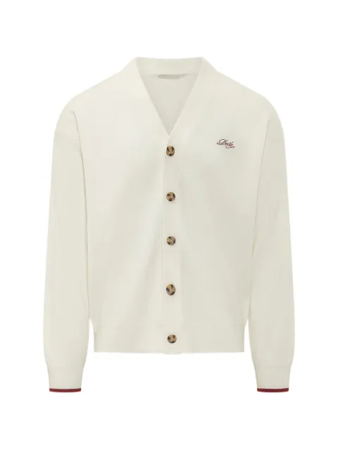 Drôle De Monsieur Funny embroidered-logo cardigan Neutrals LCA123WO007