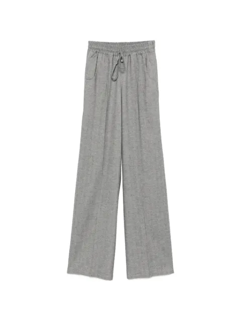 Kiton herringbone-pattern drawstring trousers Grey D48122H0949205
