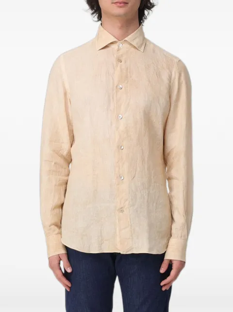 Eleventy long-sleeved linen shirt Neutrals M75CAMH11TET0I026
