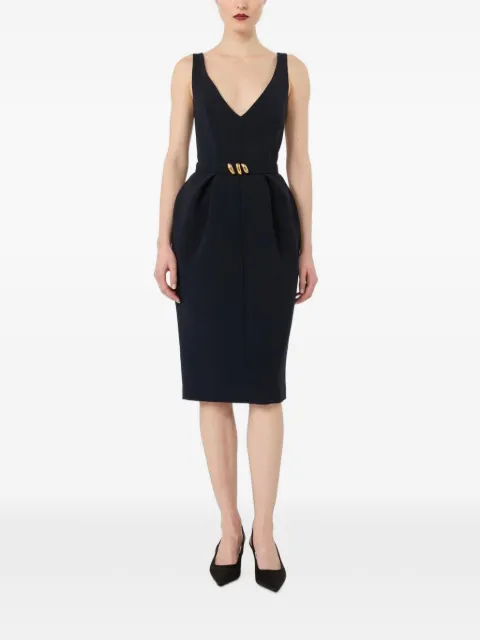 Max Mara belted V-neck dress Blue 2626226013