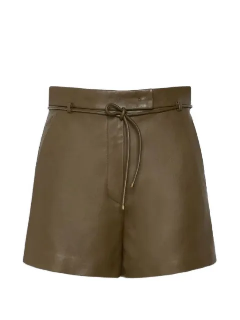 Max Mara nappa leather shorts Green 2621436011600