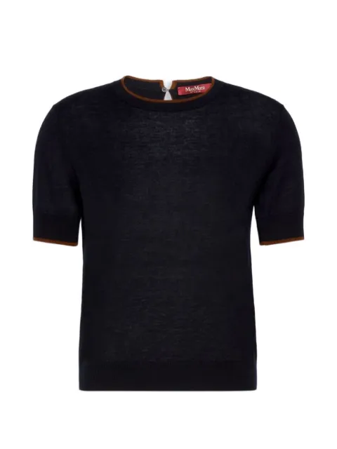 Max Mara contrast-trim t-shirt Blue 2626366081600