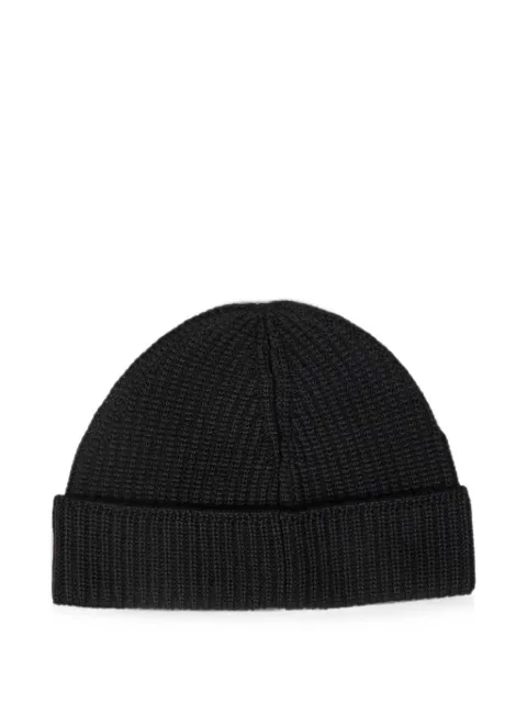 C.P. Company ribbed-knit wool beanie hat Black 21CMAC137A005509A999