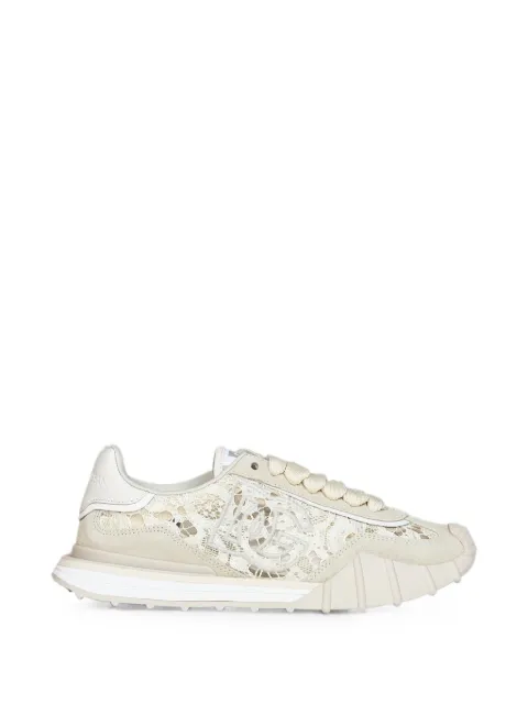 Dolce & Gabbana lace-panelled suede sneakers Neutrals CK2487A3S64