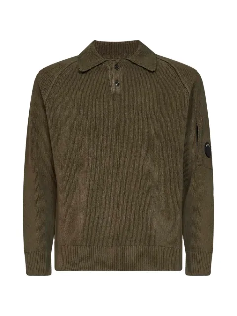 C.P. Company Lens-detail ribbed-knit sweater Green 21CMKN198A005558G683