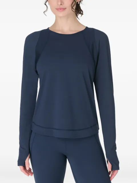 Sweaty Betty Breathe Easy mesh-panelled thumb-slot top Blue SB9911