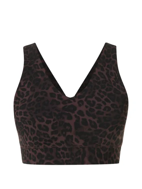 Sweaty Betty Ultimate Studio Yoga Voop leopard-print sports bra Brown SB10037
