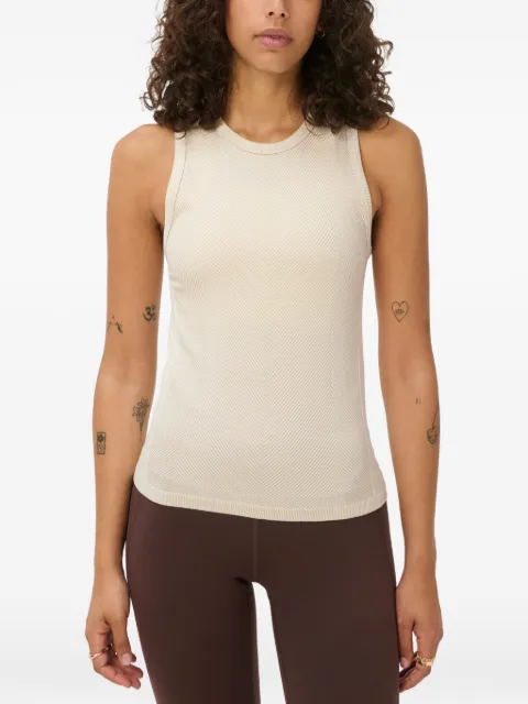 Sweaty Betty Mindful Flex herringbone-knit tank top Neutrals SB10336