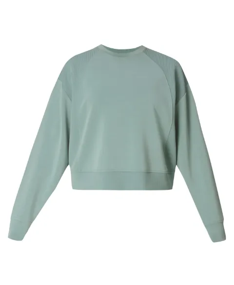 Sweaty Betty ribbed-panel raglan-sleeve sweatshirt Green SB10542