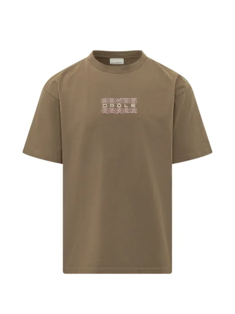 Drôle De Monsieur Funny Ornaments cotton T-shirt Brown LTS326CO248