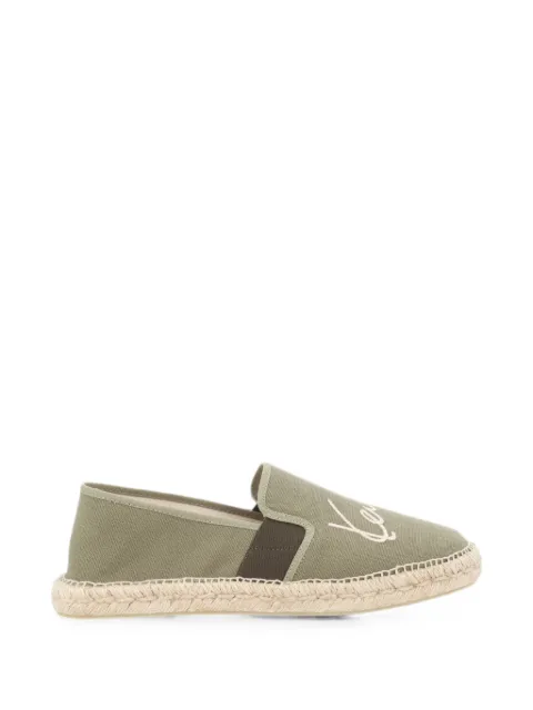 Kenzo logo-embroidered canvas espadrilles Green FG65ES052F56