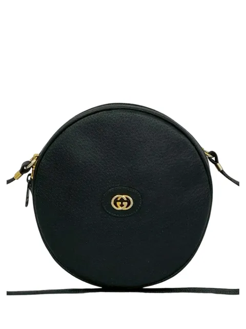 Gucci Pre-Owned 20th Century Calfskin Interlocking G Round crossbody bag Black PFLG839HIDR36894