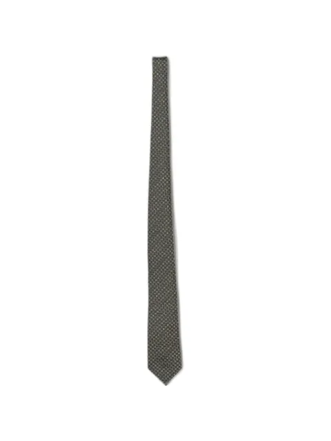 Emporio Armani geometric-pattern silk tie Grey EM001344TE1