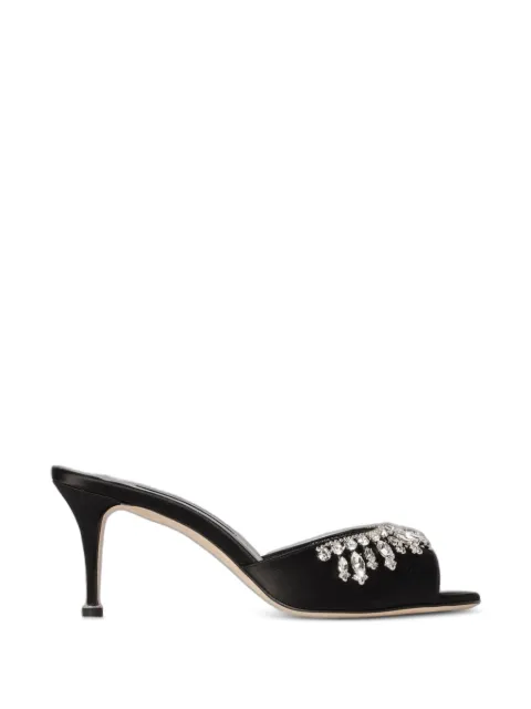 Manolo Blahnik Tulimu crystal-embellished heeled sandals Black 42520810001