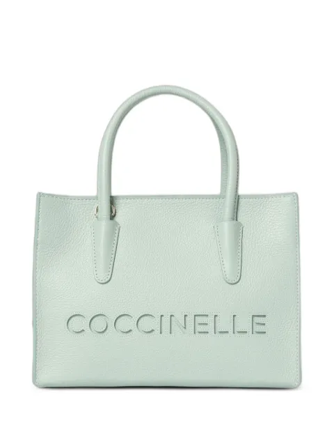 Coccinelle Myrtha pebbled leather tote bag Green E1UAK180101