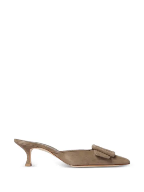 Manolo Blahnik Maysale suede mules Brown 9XX02460079