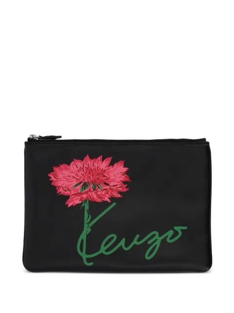 Kenzo Kenzo Tulip leather clutch bag Black FG68PM802L31