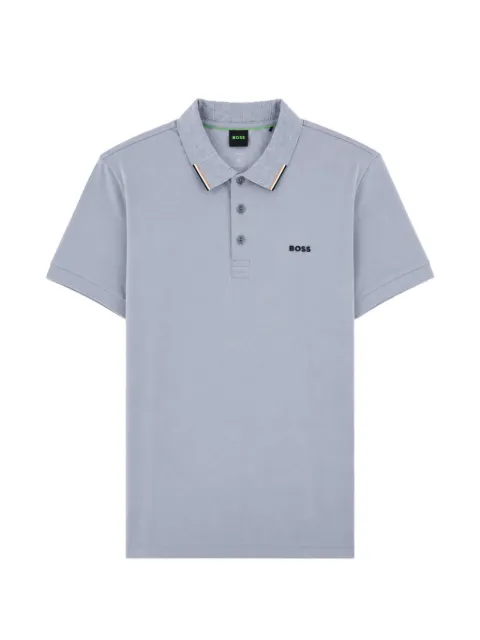 BOSS GREEN HUGO BOSS monogram-pattern polo shirt Grey 50564779