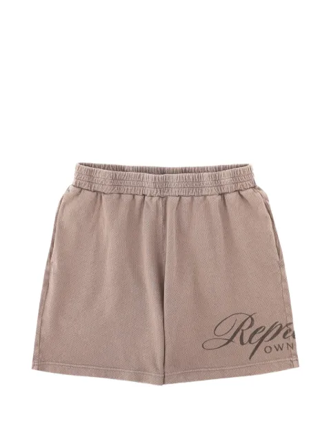 Represent logo-print mesh shorts Neutrals OCM4123717