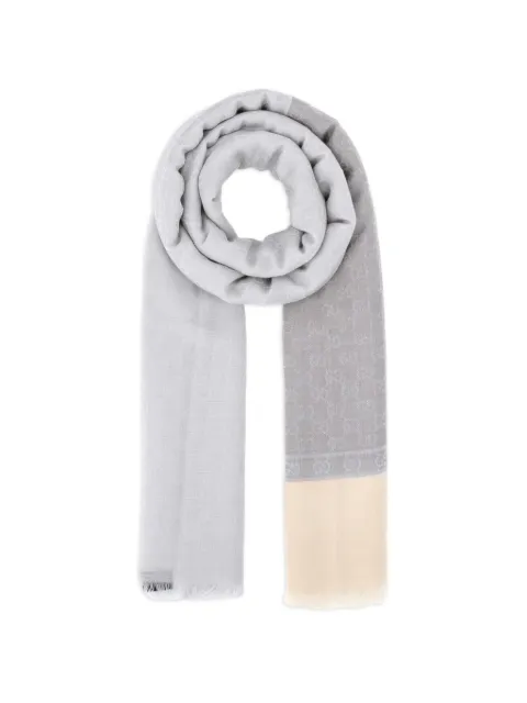 Gucci GG-motif frayed scarf Grey 8705353GA41