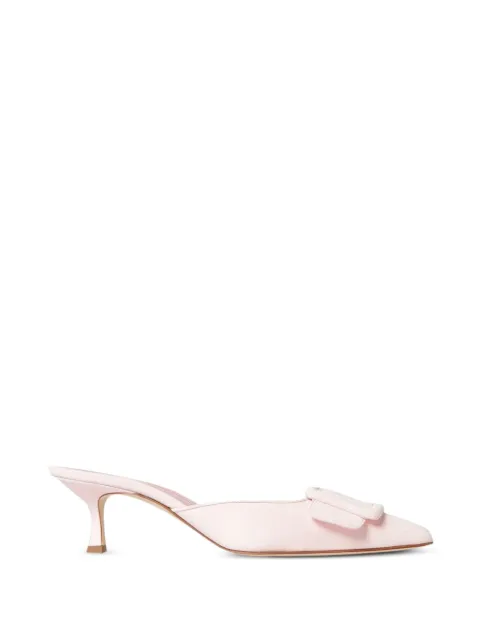 Manolo Blahnik Maysale buckle-detail mules Pink 9XX024601266804