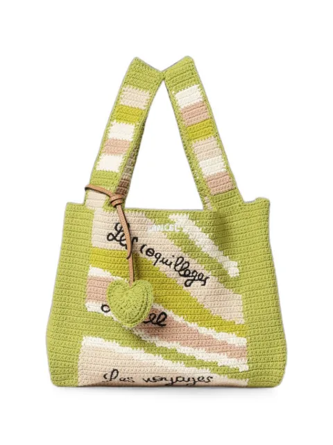 Lancel M Summer Mania crochet-knit tote bag Green A14003YO