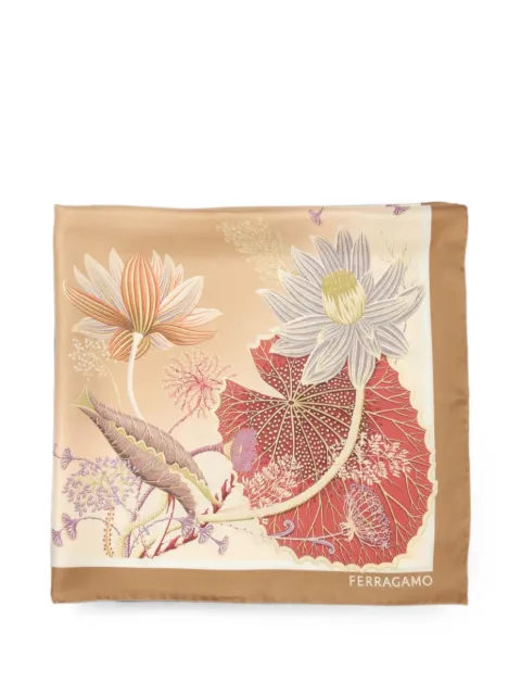 Ferragamo floral-print silk scarf Neutrals 790148