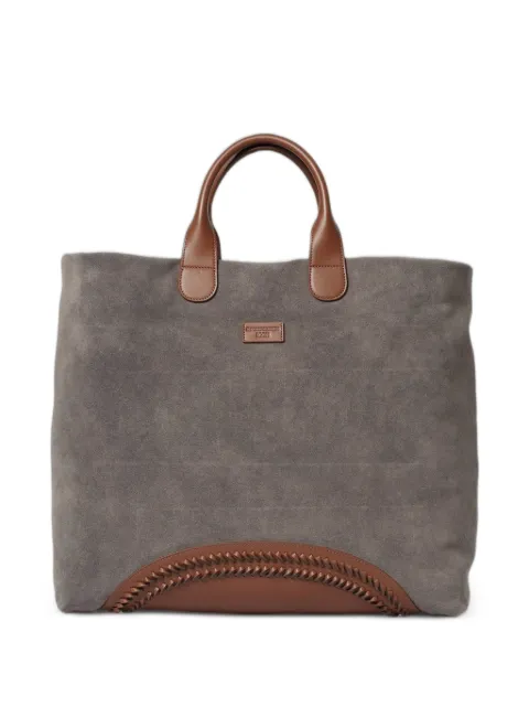 Emporio Armani Icon suede shoulder bag Grey EM005885AF25634U8186