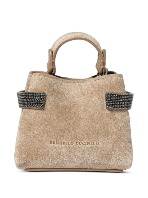 Brunello Cucinelli micro Essence suede tote bag Neutrals MWDLD2786C2767