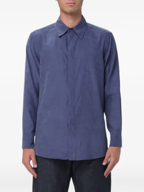 Emporio Armani concealed-fastening long-sleeve shirt Blue EM005680TE20601