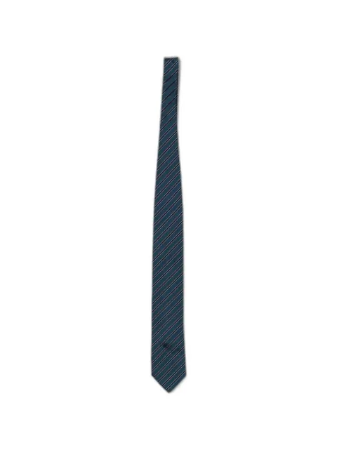 Zegna Brera diagonal-stripe tie Green 1P8Z2D05TA2