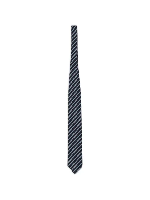 Zegna striped silk tie Blue 1P8Z3D04TA3