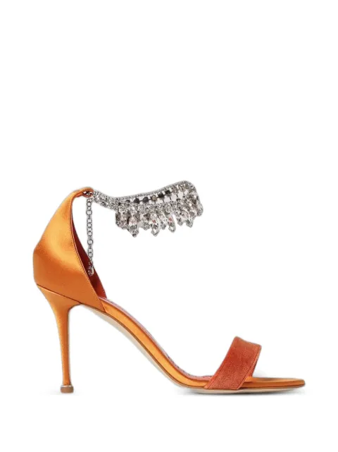 Manolo Blahnik Tulisan crystal-embellished sandals Orange 42520770001A23H