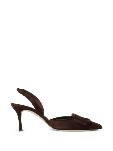 Manolo Blahnik Maysli buckle-detail heeled pumps Brown 21901820073