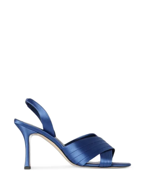 Manolo Blahnik Vierasan crossover-strap heeled sandals Blue 12631360001