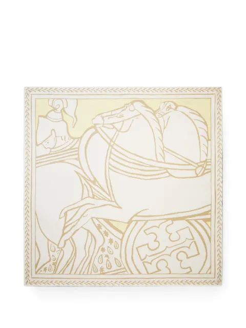 Tory Burch Trocadero Horses silk square scarf Neutrals 184104