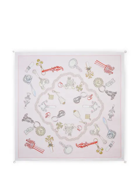 Tory Burch rattles silk square scarf Pink 184105