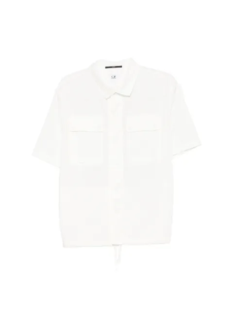 C.P. Company short-sleeve drawstring-hem overshirt White 20CMOS242A005691G103