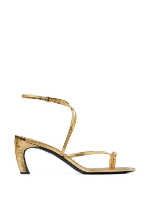 Tory Burch Pierced multi-strap heeled sandals Gold 186466