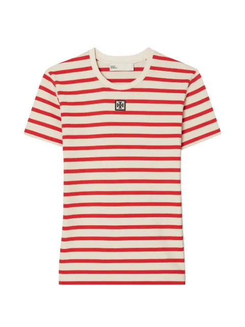 Tory Burch striped cotton T-shirt Red 183695