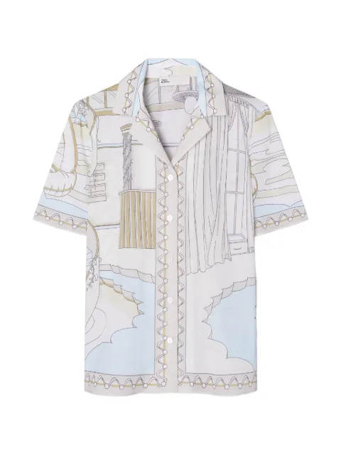 Tory Burch printed camp shirt Neutrals 180981