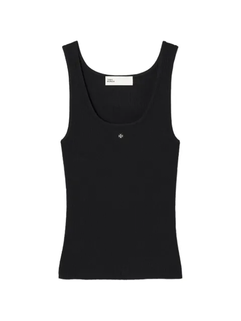 Tory Burch viscose knit tank top Black 179503