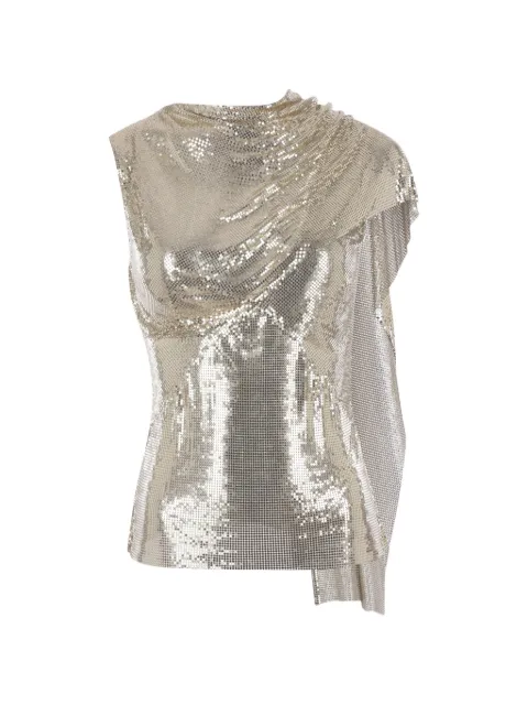 Rabanne draped mesh top Gold 26AITO300MH0006